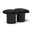  Color_Black -- Meridian Pavilion Boucle Fabric Upholstered 2 pc Modular Bench IMAGE 1