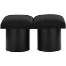  Color_Black -- Meridian Pavilion Boucle Fabric Upholstered 2 pc Modular Bench IMAGE 3