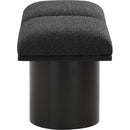  Color_Black -- Meridian Pavilion Boucle Fabric Upholstered 2 pc Modular Bench IMAGE 4