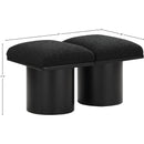  Color_Black -- Meridian Pavilion Boucle Fabric Upholstered 2 pc Modular Bench IMAGE 6