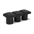 Meridian Pavilion Black Boucle Fabric Bench IMAGE 1