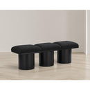  Color_Black -- Meridian Pavilion Boucle Fabric Upholstered 3 pc Modular Bench IMAGE 2