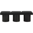  Color_Black -- Meridian Pavilion Boucle Fabric Upholstered 3 pc Modular Bench IMAGE 3