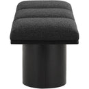  Color_Black -- Meridian Pavilion Boucle Fabric Upholstered 3 pc Modular Bench IMAGE 4