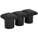  Color_Black -- Meridian Pavilion Boucle Fabric Upholstered 3 pc Modular Bench IMAGE 5
