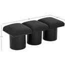  Color_Black -- Meridian Pavilion Boucle Fabric Upholstered 3 pc Modular Bench IMAGE 7