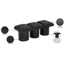 Color_Black -- Meridian Pavilion Boucle Fabric Upholstered 3 pc Modular Bench IMAGE 8