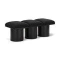  Color_Black -- Meridian Pavilion Boucle Fabric Upholstered 3 pc Modular Bench IMAGE 1