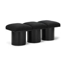  Color_Black -- Meridian Pavilion Boucle Fabric Upholstered 3 pc Modular Bench IMAGE 1