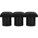  Color_Black -- Meridian Pavilion Boucle Fabric Upholstered 3 pc Modular Bench IMAGE 3