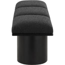 Meridian Pavilion Black Boucle Fabric Bench IMAGE 4