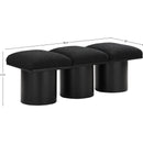  Color_Black -- Meridian Pavilion Boucle Fabric Upholstered 3 pc Modular Bench IMAGE 6