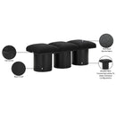  Color_Black -- Meridian Pavilion Boucle Fabric Upholstered 3 pc Modular Bench IMAGE 7
