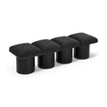  Color_Black -- Meridian Pavilion Boucle Fabric Upholstered 4 pc Modular Bench IMAGE 1