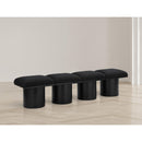  Color_Black -- Meridian Pavilion Boucle Fabric Upholstered 4 pc Modular Bench IMAGE 2
