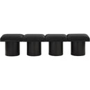  Color_Black -- Meridian Pavilion Boucle Fabric Upholstered 4 pc Modular Bench IMAGE 3