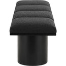  Color_Black -- Meridian Pavilion Boucle Fabric Upholstered 4 pc Modular Bench IMAGE 4
