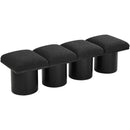  Color_Black -- Meridian Pavilion Boucle Fabric Upholstered 4 pc Modular Bench IMAGE 5