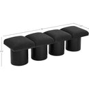  Color_Black -- Meridian Pavilion Boucle Fabric Upholstered 4 pc Modular Bench IMAGE 7