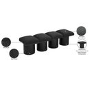  Color_Black -- Meridian Pavilion Boucle Fabric Upholstered 4 pc Modular Bench IMAGE 8