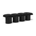  Color_Black -- Meridian Pavilion Boucle Fabric Upholstered 4 pc Modular Bench IMAGE 1