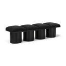  Color_Black -- Meridian Pavilion Boucle Fabric Upholstered 4 pc Modular Bench IMAGE 1