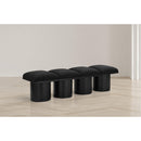  Color_Black -- Meridian Pavilion Boucle Fabric Upholstered 4 pc Modular Bench IMAGE 2