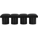  Color_Black -- Meridian Pavilion Boucle Fabric Upholstered 4 pc Modular Bench IMAGE 3
