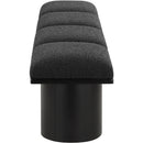  Color_Black -- Meridian Pavilion Boucle Fabric Upholstered 4 pc Modular Bench IMAGE 4
