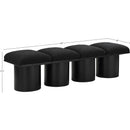  Color_Black -- Meridian Pavilion Boucle Fabric Upholstered 4 pc Modular Bench IMAGE 6