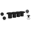  Color_Black -- Meridian Pavilion Boucle Fabric Upholstered 4 pc Modular Bench IMAGE 7