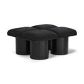  Color_Black -- Meridian Pavilion Boucle Fabric Upholstered 4 pc Modular Bench IMAGE 1