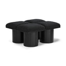  Color_Black -- Meridian Pavilion Boucle Fabric Upholstered 4 pc Modular Bench IMAGE 1