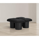  Color_Black -- Meridian Pavilion Boucle Fabric Upholstered 4 pc Modular Bench IMAGE 2