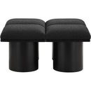  Color_Black -- Meridian Pavilion Boucle Fabric Upholstered 4 pc Modular Bench IMAGE 3
