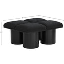  Color_Black -- Meridian Pavilion Boucle Fabric Upholstered 4 pc Modular Bench IMAGE 6