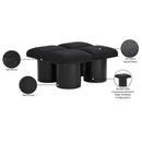  Color_Black -- Meridian Pavilion Boucle Fabric Upholstered 4 pc Modular Bench IMAGE 7