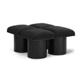  Color_Black -- Meridian Pavilion Boucle Fabric Upholstered 4 pc Modular Bench IMAGE 1