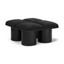  Color_Black -- Meridian Pavilion Boucle Fabric Upholstered 4 pc Modular Bench IMAGE 1
