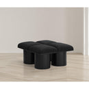  Color_Black -- Meridian Pavilion Boucle Fabric Upholstered 4 pc Modular Bench IMAGE 2