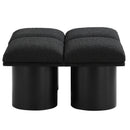  Color_Black -- Meridian Pavilion Boucle Fabric Upholstered 4 pc Modular Bench IMAGE 3