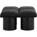  Color_Black -- Meridian Pavilion Boucle Fabric Upholstered 4 pc Modular Bench IMAGE 4
