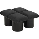  Color_Black -- Meridian Pavilion Boucle Fabric Upholstered 4 pc Modular Bench IMAGE 5