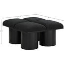  Color_Black -- Meridian Pavilion Boucle Fabric Upholstered 4 pc Modular Bench IMAGE 7