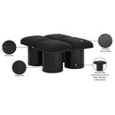  Color_Black -- Meridian Pavilion Boucle Fabric Upholstered 4 pc Modular Bench IMAGE 8