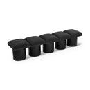  Color_Black -- Meridian Pavilion Boucle Fabric Upholstered 5 pc Modular Bench IMAGE 1