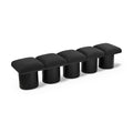 Meridian Pavilion Black Boucle Fabric Bench IMAGE 1
