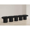  Color_Black -- Meridian Pavilion Boucle Fabric Upholstered 5 pc Modular Bench IMAGE 2