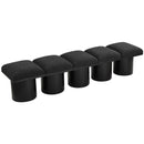  Color_Black -- Meridian Pavilion Boucle Fabric Upholstered 5 pc Modular Bench IMAGE 5