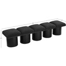  Color_Black -- Meridian Pavilion Boucle Fabric Upholstered 5 pc Modular Bench IMAGE 7